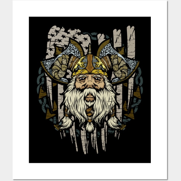 American Viking Patriotic Norse Myth Historical Wall Art by theperfectpresents